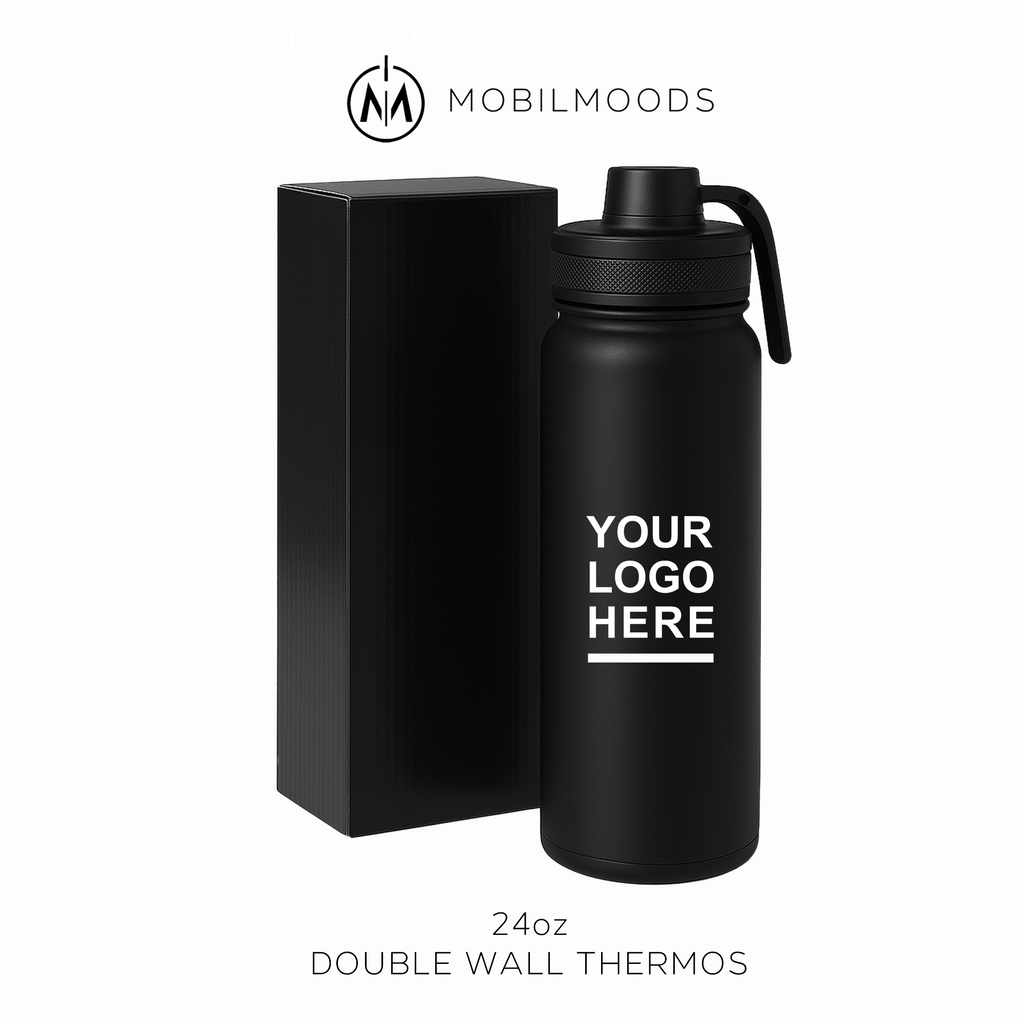 24 盎司促销公司礼品批量订购保温瓶,双层保温水瓶,不锈钢饮具,个性化礼品保温瓶
