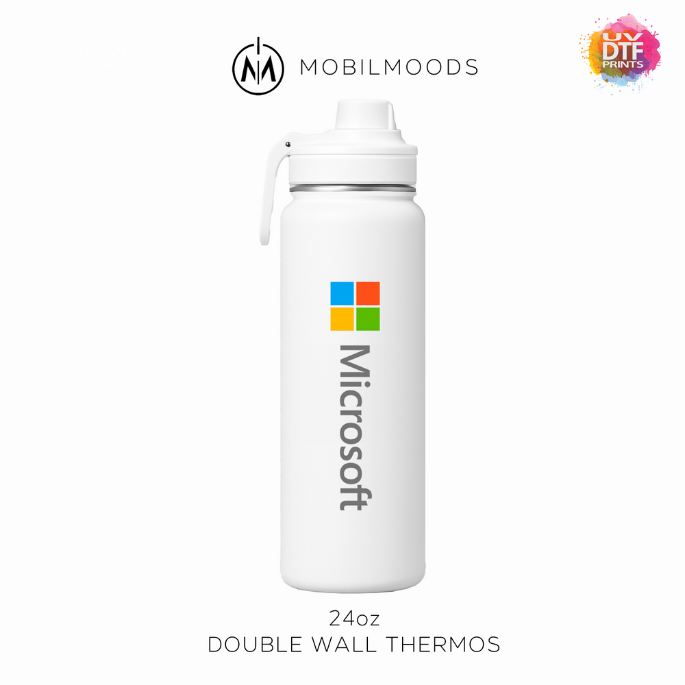 T-4, 24oz Promotional Company Gift Bulk Order Thermos, Double Wall Insulated Water Bottle, Stainless Steel Drinkware, Personalized Gift Thermos