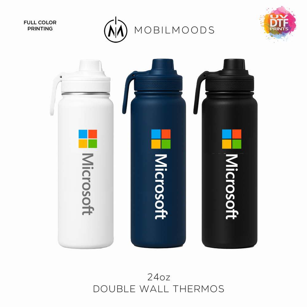 T-4, 24oz Promotional Company Gift Bulk Order Thermos, Double Wall Insulated Water Bottle, Stainless Steel Drinkware, Personalized Gift Thermos
