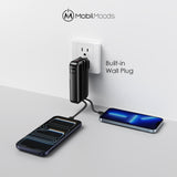 Personalized Corporate Tech Gift Set, 10000mAh Wall Plug Power Bank with Built-In Cables, Branded Employee Client Gift Box, Cable and Stylus