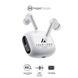 Personalization Logo ANC Wireless Earbuds, Personalized Earphones with LCD Charging Case, Bulk Employee Client Gift, Corporate Tech Swag