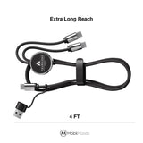 Custom Light Up Logo Charging Cable, 4ft Braided Dual USB C Cord with USB A and USB C Input, Bulk Branded Tech Giveaway, Corporate Gift