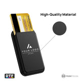 Personalized MagSafe Compatible Wallet Stand, Custom Logo Vegan Leather Card Holder, Hands Free Phone Kickstand, Bulk Company Gift