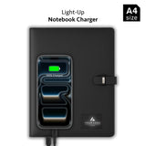 Personalized A4 Light-Up Charging Notebook, Custom Logo Tech Onboarding Kit, Realtor Closing Gift, Conference Speaker Gift