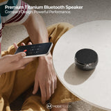 Personalized Titanium Bluetooth Speaker, Custom Laser Engraved Logo, Conference Speaker Gift, Tech Team Award, Executive Desk Audio