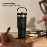 Personalized Insulated Tumbler with Handle, Custom Logo Travel Cup, Realtor Closing Gift Tumbler, Construction Crew Mug, Conference Swag