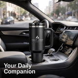 Personalized 30 oz Insulated Tumbler with Handle, Custom Logo Travel Cup, Construction Crew Gift Tumbler, Company Driver Gift Tumbler