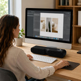 Personalized Light Up SoundBar, 20W Speaker with HDMI USB-C and SD Card, Employee Tech Gift, Client Welcome Gift SoundBar
