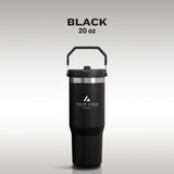Personalized Insulated Tumbler with Handle, Custom Logo Travel Cup, Realtor Closing Gift Tumbler, Construction Crew Mug, Conference Swag