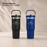Personalized Insulated Tumbler with Handle, Custom Logo Travel Cup, Realtor Closing Gift Tumbler, Construction Crew Mug, Conference Swag