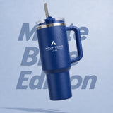 Personalized 30 oz Insulated Tumbler with Handle, Custom Logo Travel Cup, Construction Crew Gift Tumbler, Company Driver Gift Tumbler