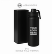 T-4, 24oz Promotional Company Gift Bulk Order Thermos, Double Wall Insulated Water Bottle, Stainless Steel Drinkware, Personalized Gift Thermos