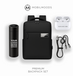 BX-10, Personalized Company Logo Backpack Gift Set, Custom Backpack Gift Box, Personalized Portable Charger, Company Employee Holiday Gift