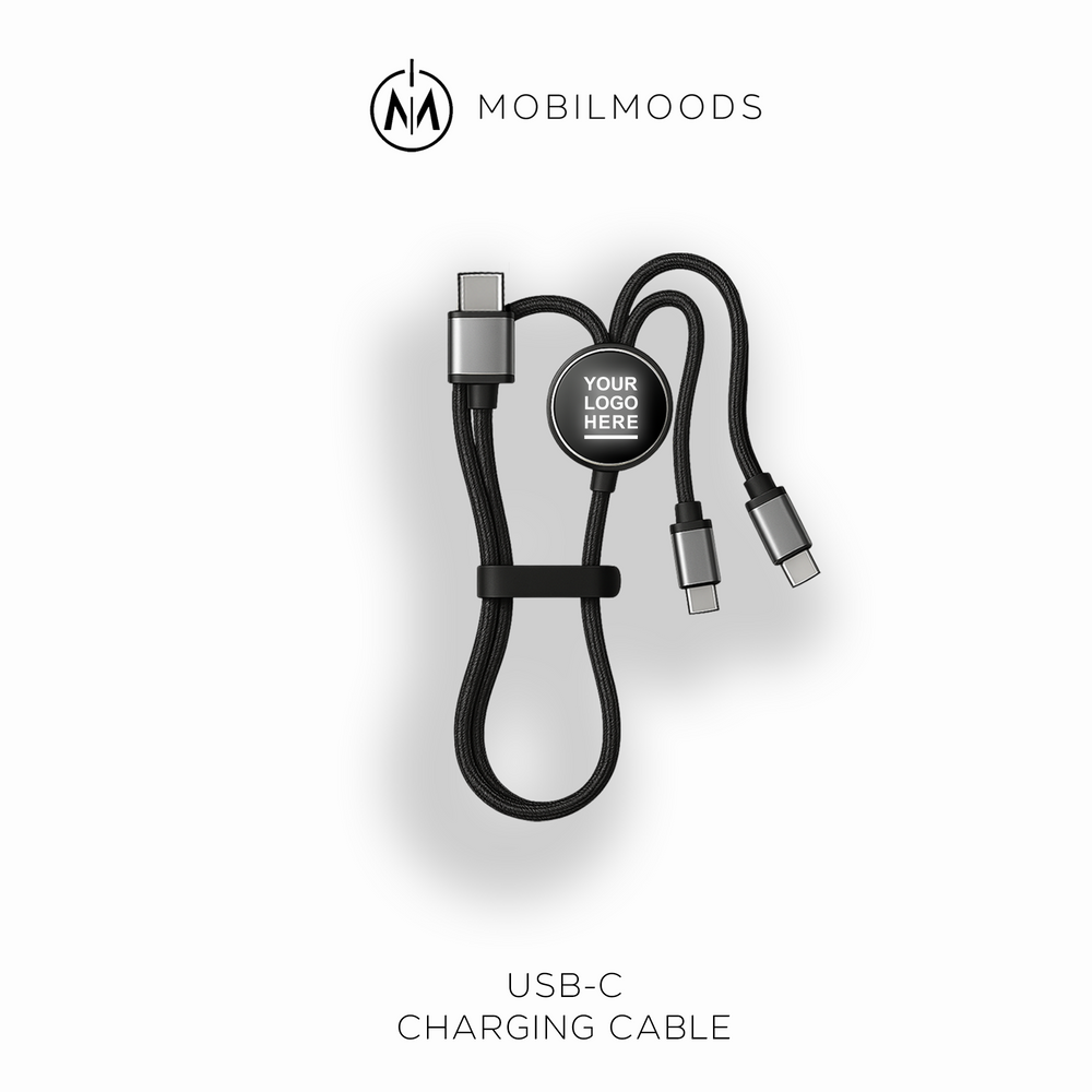 C-1, Affordable Company Giveaway Gift, Corporate Logo Phone Charger, Personalized Charging Cord, Bulk Order Event Gift, Best Conference Gift