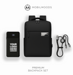 BX-05, Personalized Company Logo Backpack Gift Set, Custom Backpack Gift Box, Personalized Portable Charger, Company Employee Holiday Gift