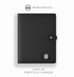 NP-1, Personalized Company Logo A4 Portfolio, Corporate Gift Portfolio, Custom Notebook, Business Gift Office Padfolio, Light-Up Logo Charger