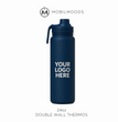 T-4, 24oz Promotional Company Gift Bulk Order Thermos, Double Wall Insulated Water Bottle, Stainless Steel Drinkware, Personalized Gift Thermos