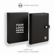 NP-1, Personalized Company Logo A4 Portfolio, Corporate Gift Portfolio, Custom Notebook, Business Gift Office Padfolio, Light-Up Logo Charger