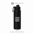 T-4, 24oz Promotional Company Gift Bulk Order Thermos, Double Wall Insulated Water Bottle, Stainless Steel Drinkware, Personalized Gift Thermos