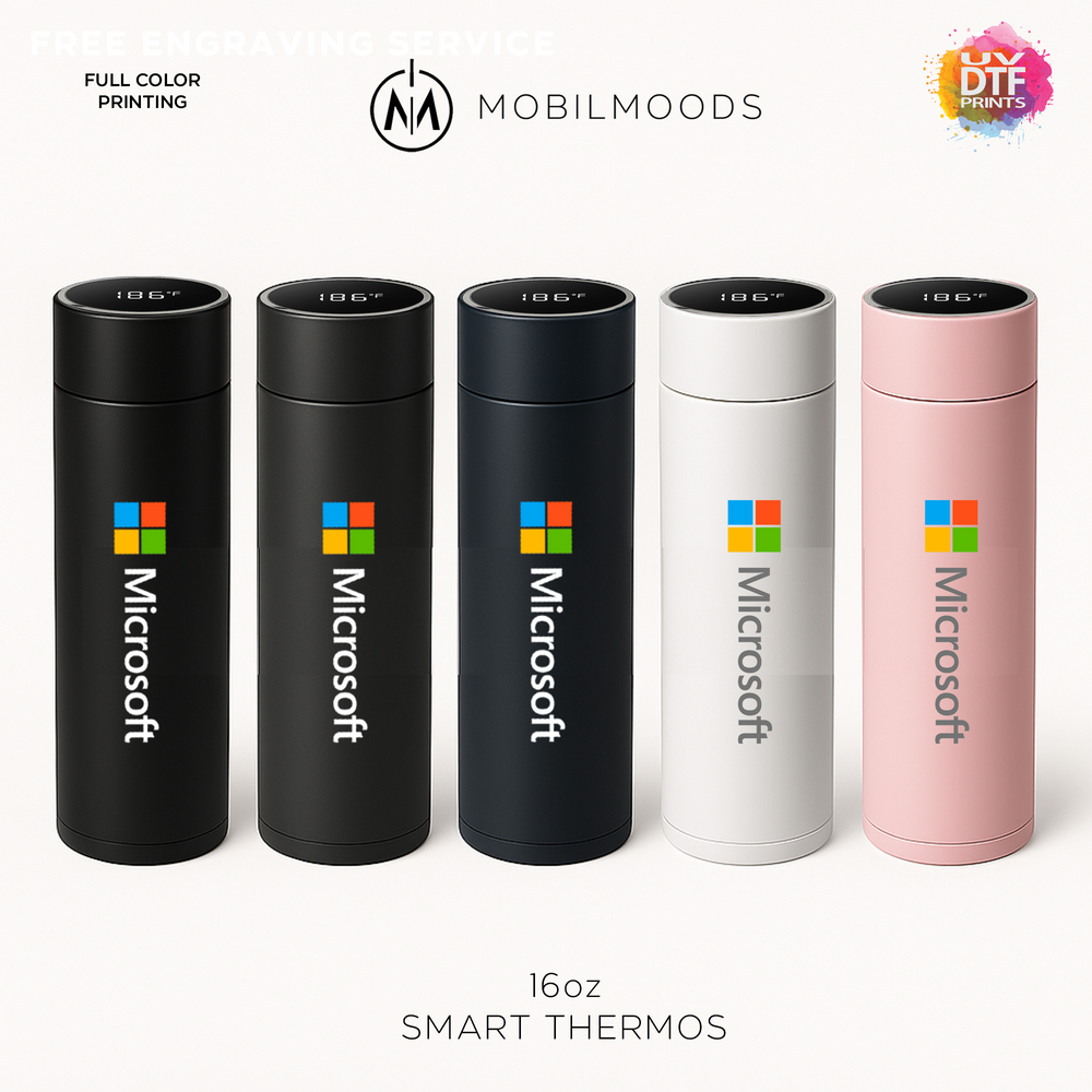 T-1, Promotional Thermos, Custom-Engraved Bottle, Smart Bottle, Travel Tumbler, Colorful Thermos, Stainless Steel Drinkware, Personalized Gift