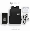 BX-04, Personalized Company Logo Backpack Gift Set, Custom Backpack Gift Box, Personalized Portable Charger, Company Employee Holiday Gift