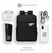 BX-11, Personalized Company Logo Backpack Gift Set, Custom Backpack Gift Box, Personalized Portable Charger, Company Employee Holiday Gift Backpack
