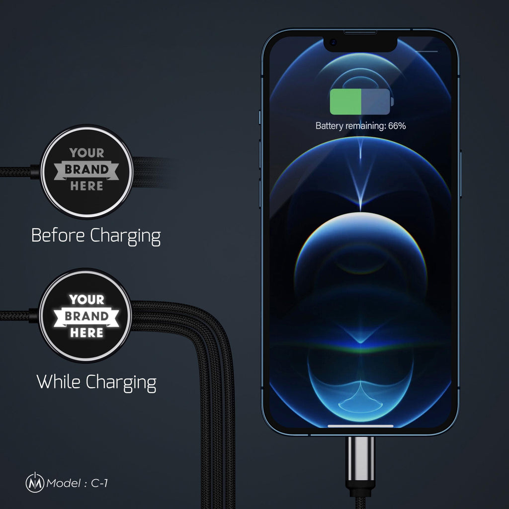 Personalized Affordable Company Giveaway Gift, Corporate Logo Phone Charger, USB-C Input / Output Charging Cord, Bulk Order Event Gift,