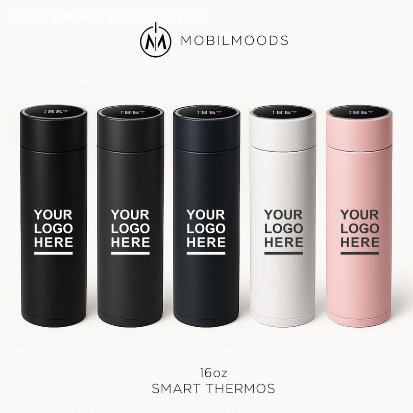 Promotional Thermos, Custom-Engraved Bottle, Smart Bottle, Travel Tumbler, Colorful Thermos, Stainless Steel Drinkware, Personalized Gift