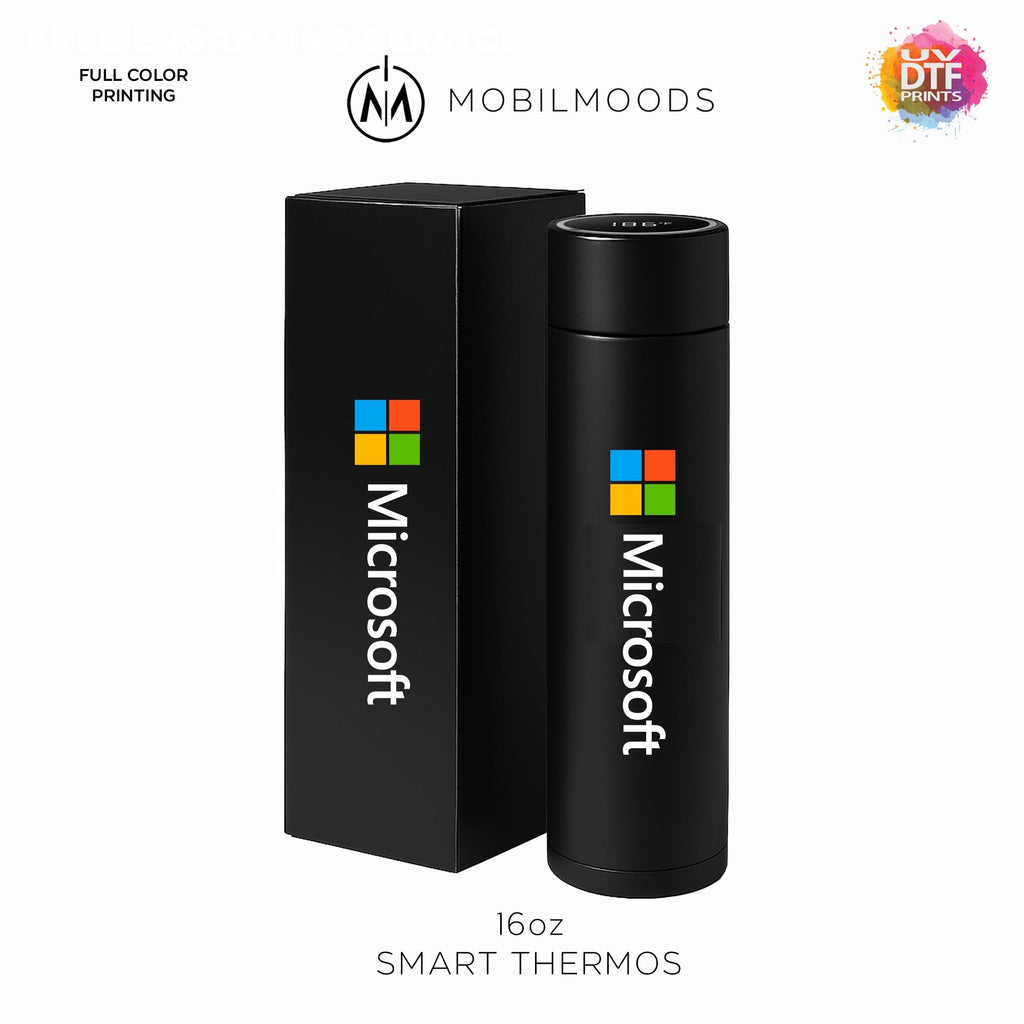 Promotional Thermos, Custom-Engraved Bottle, Smart Bottle, Travel Tumbler, Colorful Thermos, Stainless Steel Drinkware, Personalized Gift
