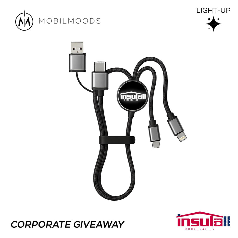 Personalized Affordable Company Giveaway Gift, Corporate Logo Phone Charger, USB-C Input / Output Charging Cord, Bulk Order Event Gift,