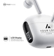 Personalization Logo ANC Wireless Earbuds, Personalized Earphones with LCD Charging Case, Bulk Employee Client Gift, Corporate Tech Swag