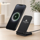 Custom Light Up Logo Wireless Charger Stand, Branded Desk Phone Dock, Bulk Employee Welcome Gift, Client Appreciation, Event Swag