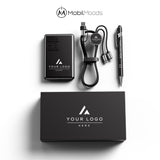 Custom Logo Corporate Gift Box, Bulk Employee and Client Gifts, Branded Tech Set with MagSafe Power Bank, Charging Cable and Stylus Pen