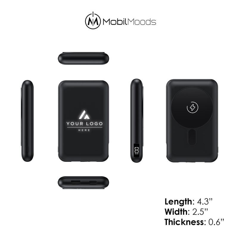 Custom Light-Up Corporate Gift Box, Bulk Employee and Client Gifts, Branded Tech Set with MagSafe Power Bank, Charging Cable and Stylus Pen