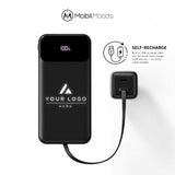 Branded Light-Up Corporate Gift Box, 10000mAh Power Bank with Built-In Cables, Bulk Company Tech Gift, Light-Up Charging Cord and Stylus Pen