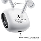 Personalization Logo ANC Wireless Earbuds, Personalized Earphones with LCD Charging Case, Bulk Employee Client Gift, Corporate Tech Swag