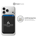 Custom Logo MagSafe Compatible Phone Wallet, Vegan Leather Magnetic Card Holder for 3 Cards, Bulk Employee Gift, Branded Company Swag