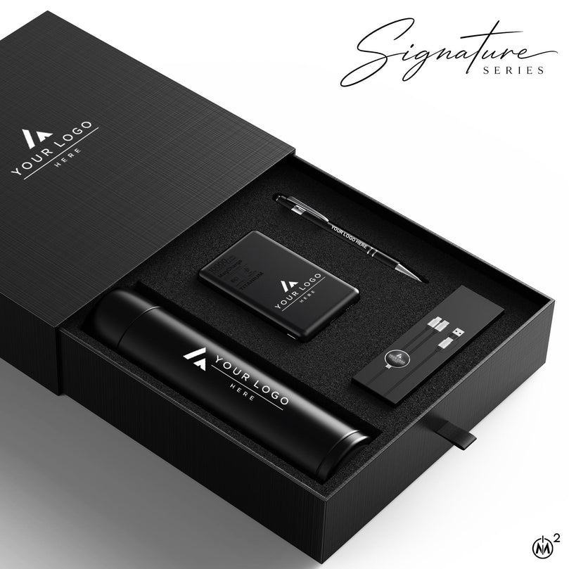 Signature Series Corporate Gift Box, Personalized Company Swag for Employee Welcome Kits, Client Thank You and Holiday Programs