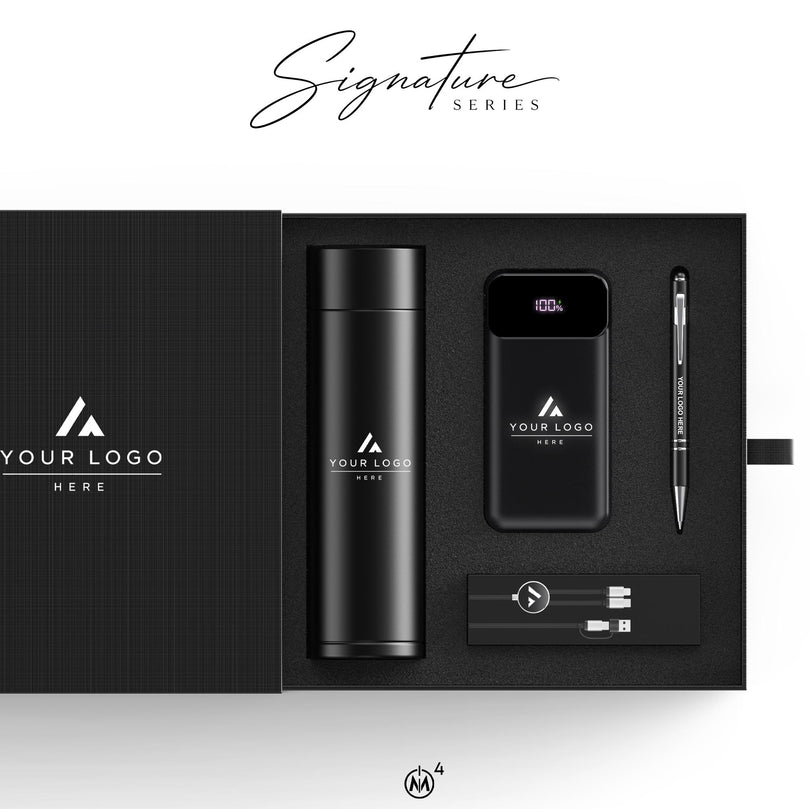 Branded Signature Corporate Gift Box, Custom Company Logo Gifts for Staff, Executives, Clients, New Hires and Business Events