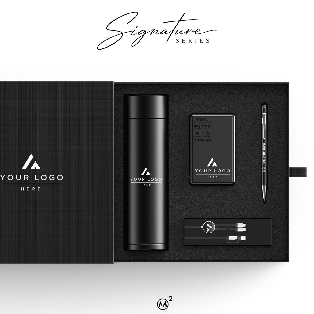 Signature Series Corporate Gift Box, Personalized Company Swag for Employee Welcome Kits, Client Thank You and Holiday Programs