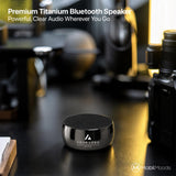 Personalized Titanium Bluetooth Speaker, Custom Laser Engraved Logo, Conference Speaker Gift, Tech Team Award, Executive Desk Audio