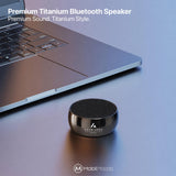 Personalized Titanium Bluetooth Speaker, Custom Laser Engraved Logo, Conference Speaker Gift, Tech Team Award, Executive Desk Audio