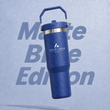 Personalized Insulated Tumbler with Handle, Custom Logo Travel Cup, Realtor Closing Gift Tumbler, Construction Crew Mug, Conference Swag