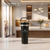 Personalized Insulated Tumbler with Handle, Custom Logo Travel Cup, Realtor Closing Gift Tumbler, Construction Crew Mug, Conference Swag