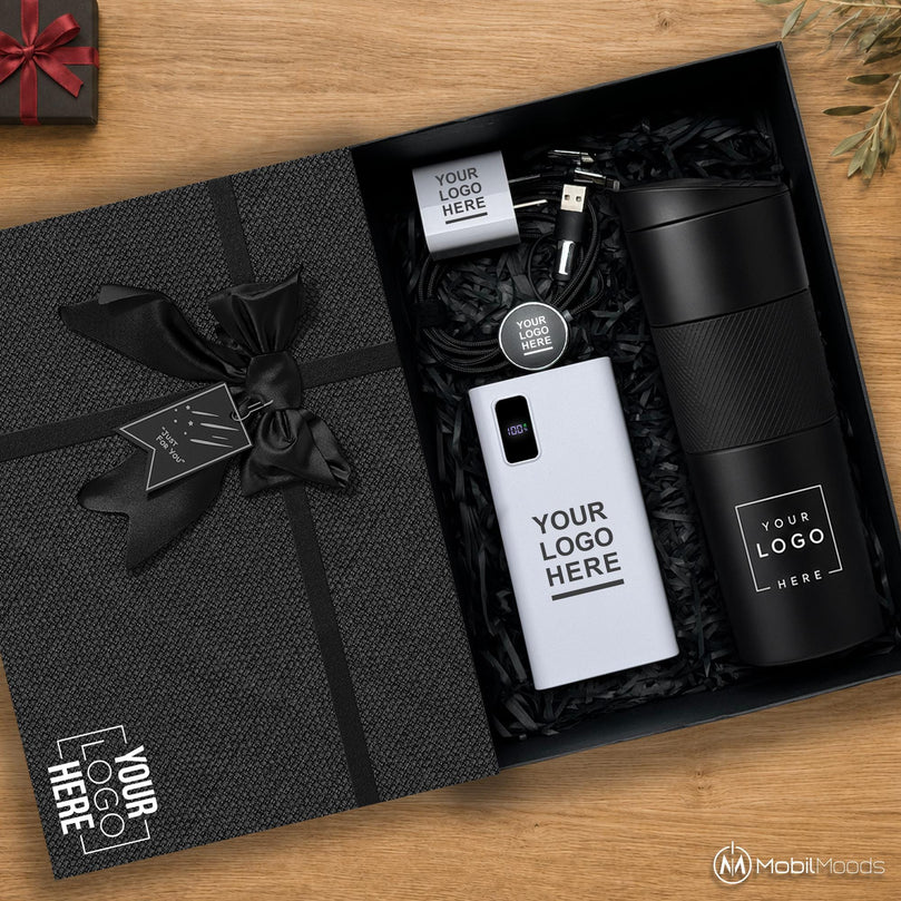 Tech Company Holiday Gift Box, Christmas Gift Set for Employees, Branded Corporate New Year Gift Box for Staff and Clients
