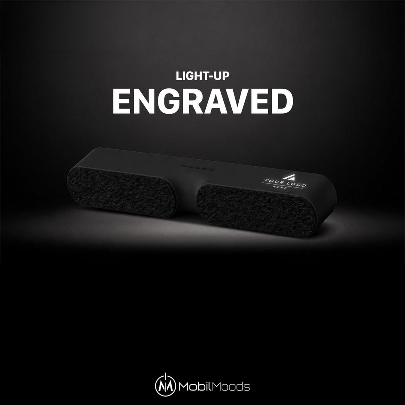 Personalized Light Up SoundBar, 20W Speaker with HDMI USB-C and SD Card, Employee Tech Gift, Client Welcome Gift SoundBar