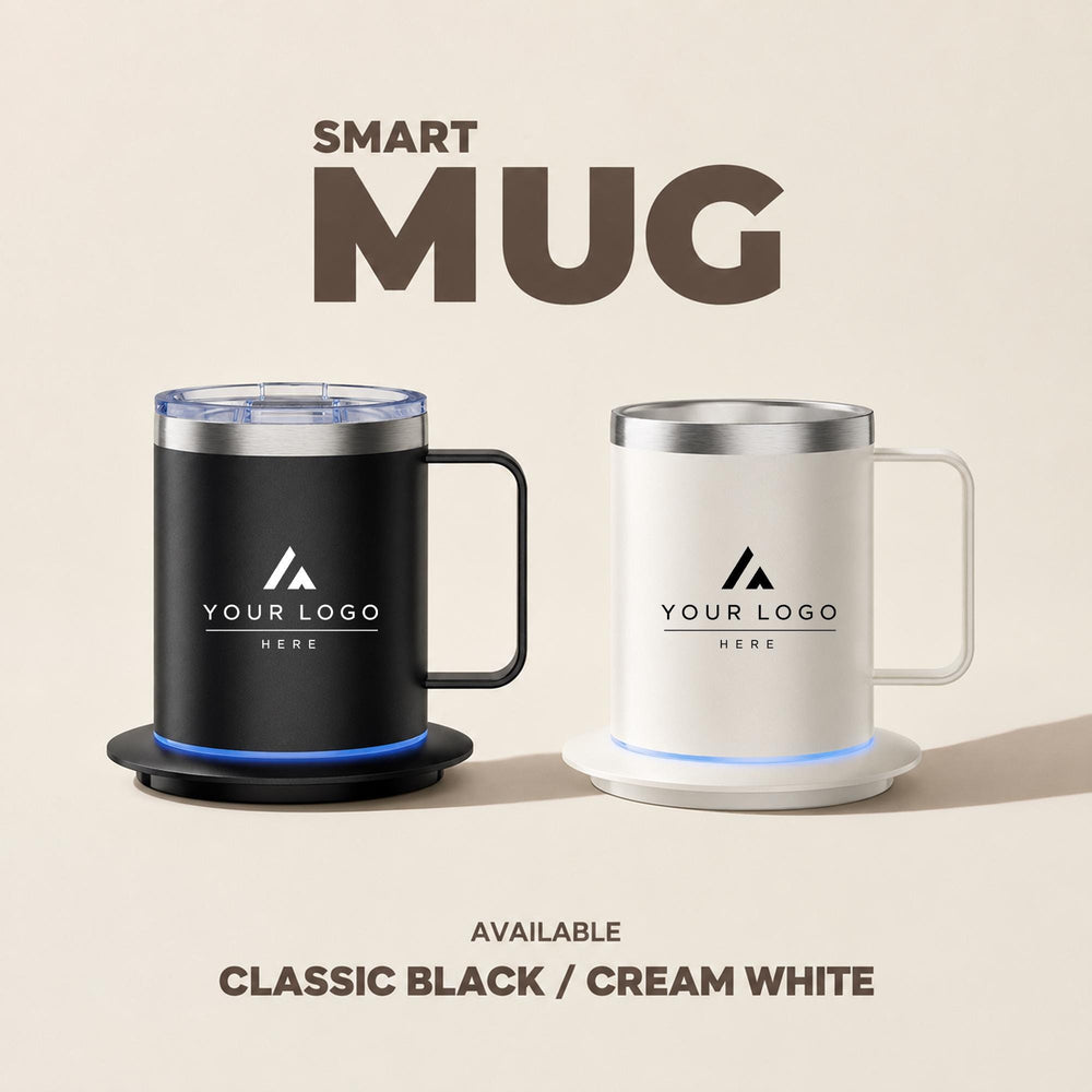 Personalized Smart Heated Mug, Custom Logo Office Coffee Cup, Employee Welcome Gift, Client Appreciation Gift, Executive Desk Mug