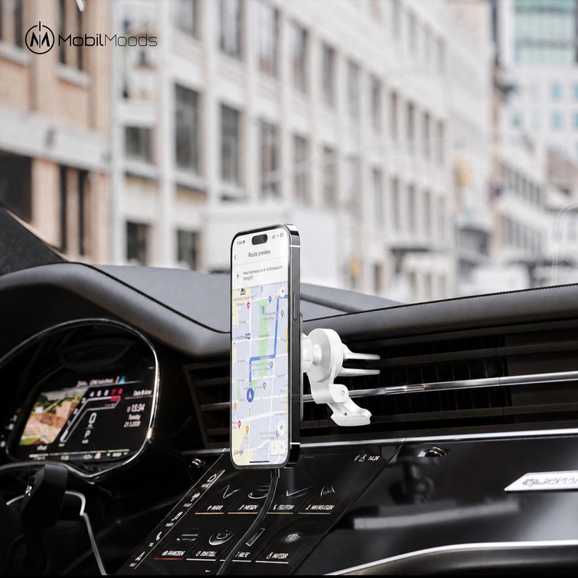 Personalized MagSafe Car Charger, 15W Magnetic Wireless Car Mount, Custom Logo Fast Charging Phone Holder, Corporate Gift