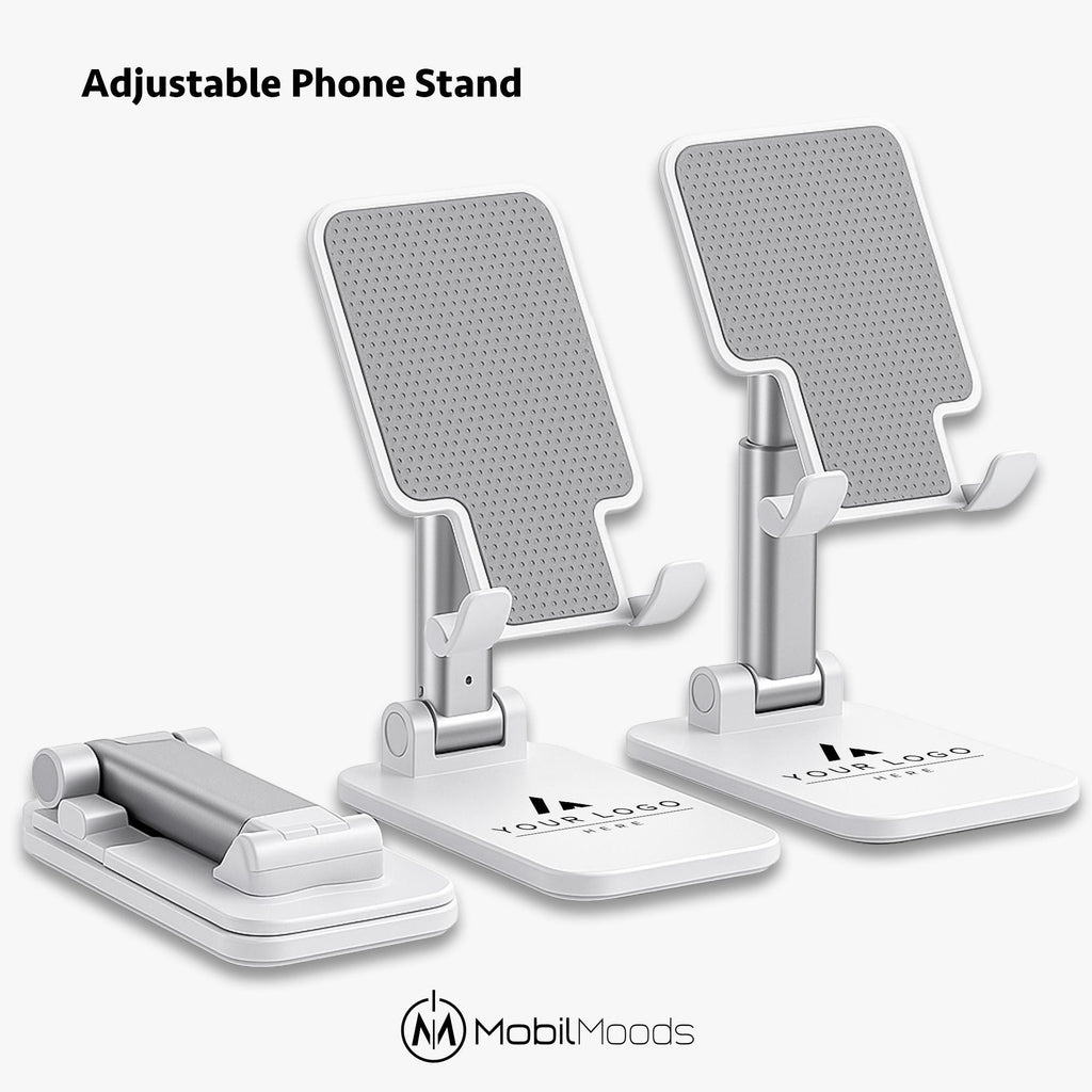 Personalized Adjustable Phone Stand Custom Logo Phone Holder Foldable Aluminum Cell Phone Stand Corporate Gift Employee Appreciation Gift