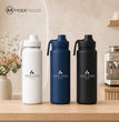 Custom 24 oz Stainless Steel Water Bottle, Custom Company Logo Chug Lid Flask, Bulk Team Event Gift, Employee and Client Merchandise